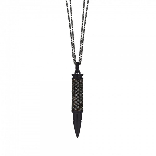 Akillis - Fatal Attraction Black Titanium and Black Diamond Necklace 